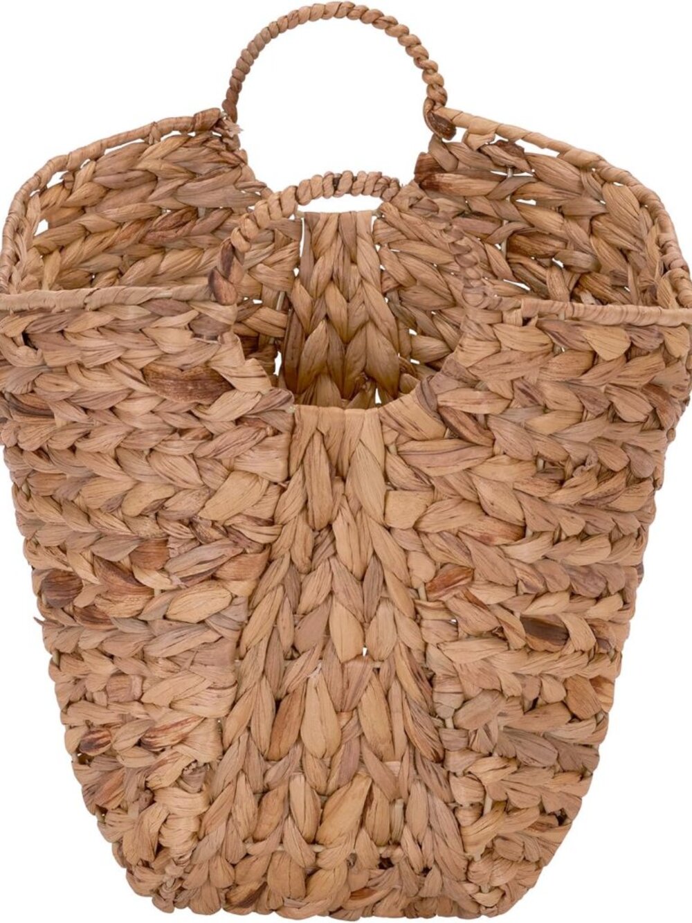 ML-4002 Tall Water Hyacinth Wicker Basket with Handles | Natural, Brown, Natural - Picture 8 of 11